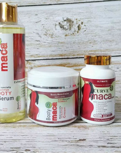 Pack 3 Booty Maca : Oil Serum, Cream & Curve